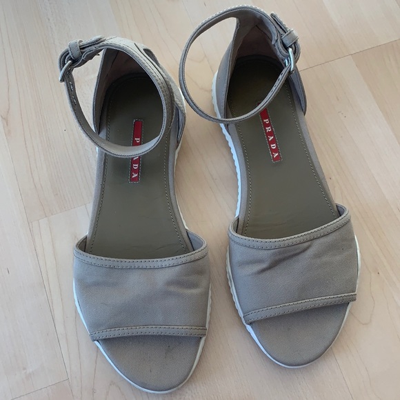 Prada Gabardine Flat Sandal, Khaki size 39.5 - Picture 5 of 16